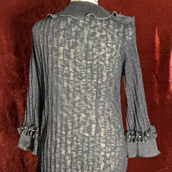 Vandana Embellished Black Sweater Sz. M - Picture 3 of 6